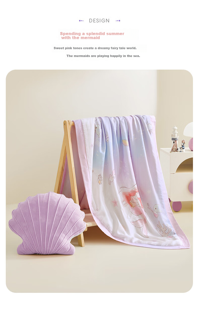 Luolaikids Class A Tencel Mulberry Silk Comforter, Washable Air Conditioning Quilt, Summer Cool Quilt, Double Size 200*230cm, Purple 1