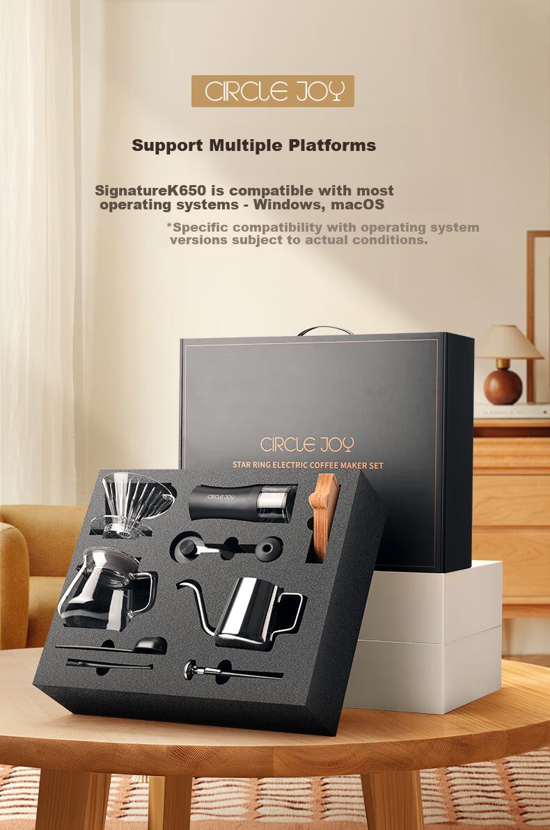 Circle Joy Pour-Over Coffee Maker Gift Set, Hand Grinder Coffee Machine, Hand-Crank Coffee Bean Grinder, Manual Pour-Over Coffee Maker Set 1