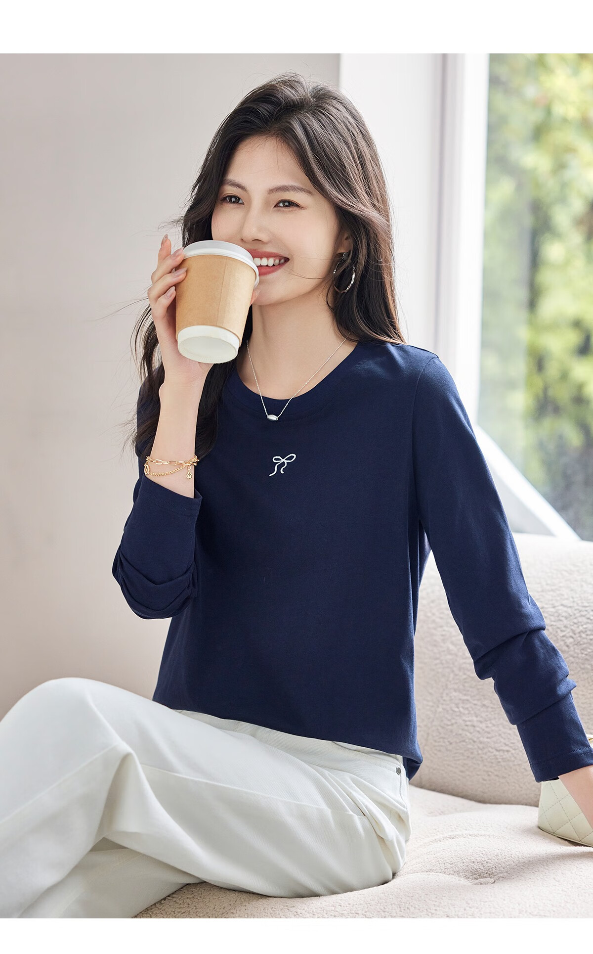 Taxiang Women's Short-Sleeve T-Shirt, Round Neck, Casual Versatile Embroidered Top, Ladies' T-Shirt, Simple Short-Sleeve Undershirt T143T1390 29