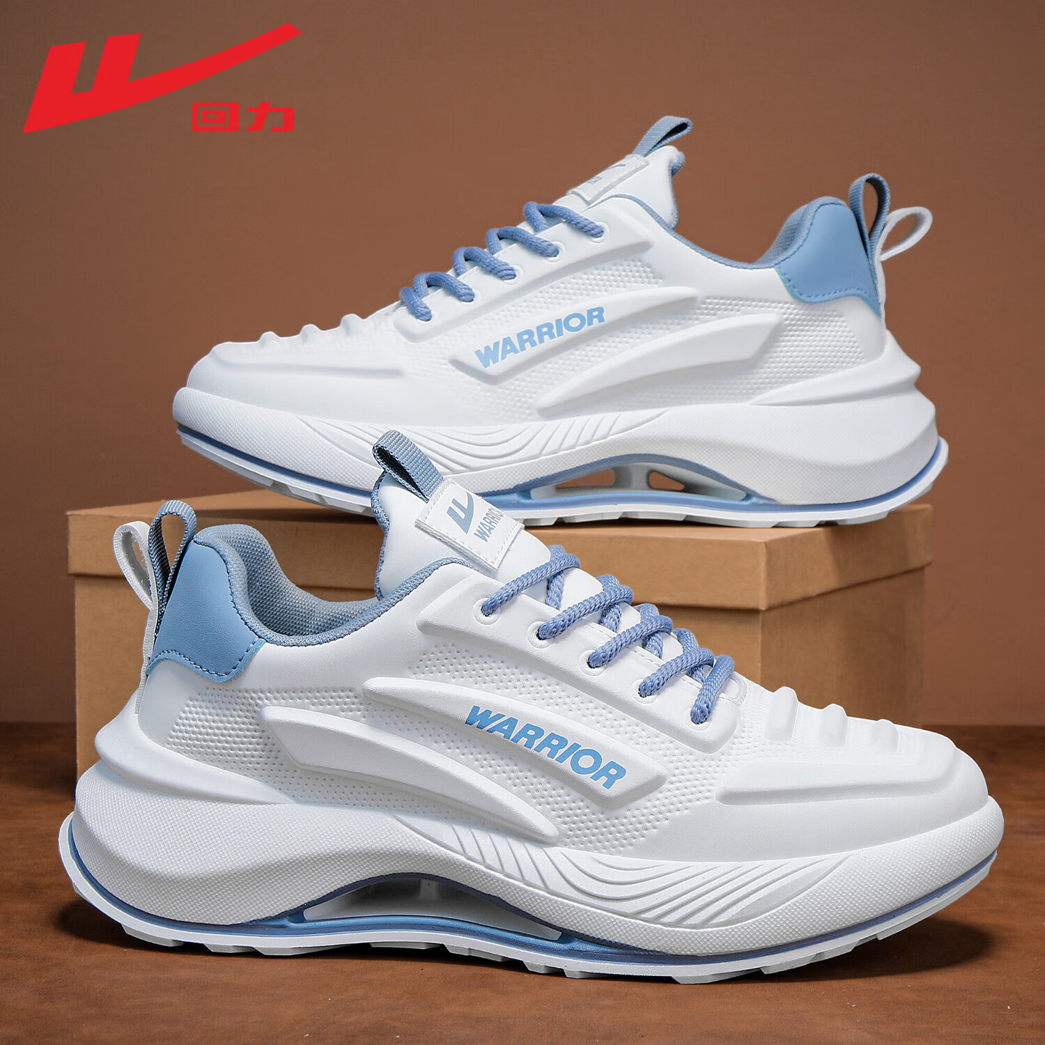 Warrior 2026 New Spring Casual Sports Shoes Breathable Leather Men's Trendy Thick-Soled Fashion Dad Sneakers