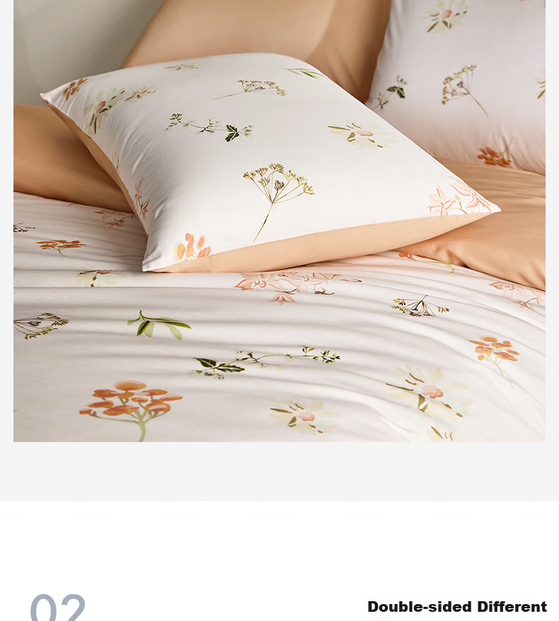 LOVO Luolai Home Textiles, Luxury 60S Combed Cotton Sateen Four-Piece Set, All Cotton, 1.5 Meters, JINGDONG Customized Versio 2