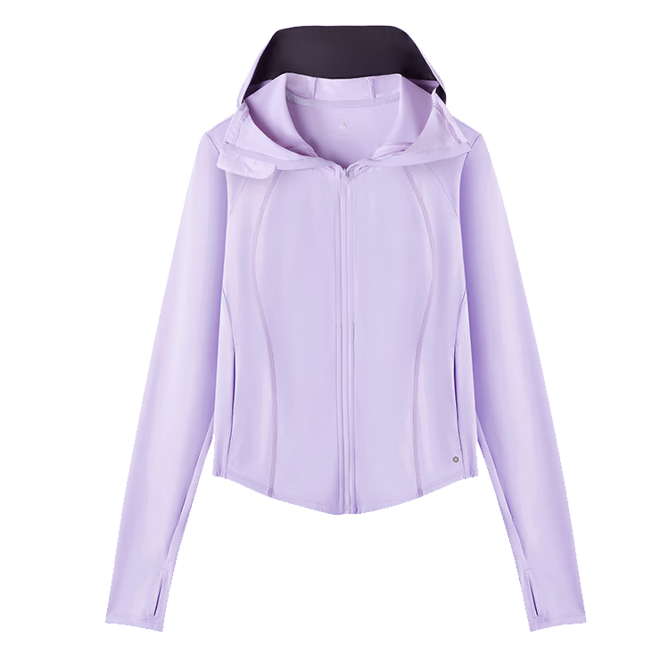 JD Original UPF800+ Women's Knitted Cooling Sun Protection Jacket Sports Outerwear Summer Coat Light Purple - Hooded M