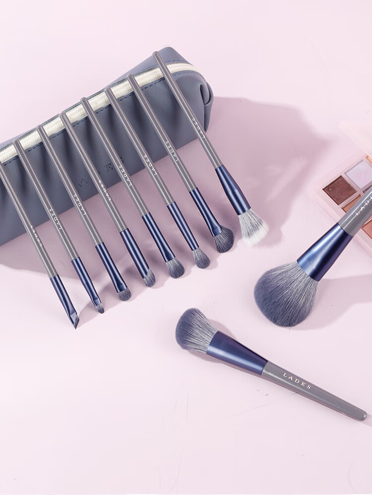 LADES 10-Piece Purple Rabbit Makeup Brush Set Including Contour Brush, Blush Brush, Powder Brush, Concealer Brush, And Fiber Brush Beauty Tools 3