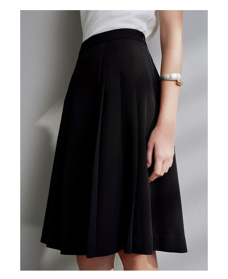 G2000 Multi-Dimensional Elasticity/Mall-Matching Women's Clothing, Spring And Summer Casual Versatile A-Line Skirt, Black, S/34 8