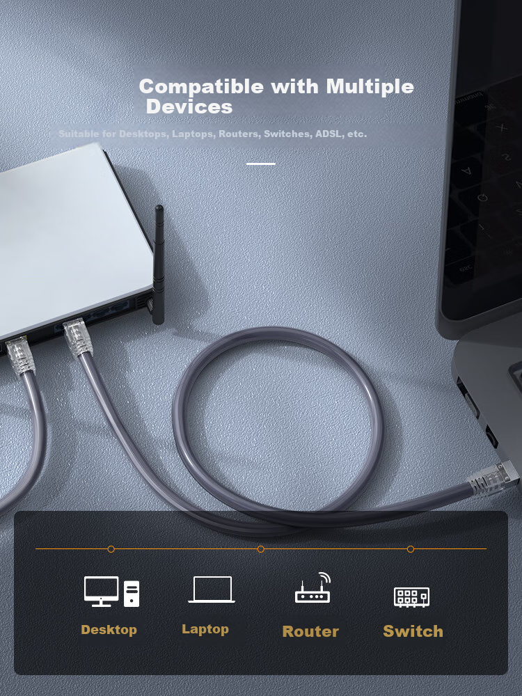 CHOOSEAL (CHOSEAL) Cat8 10G Double-Shielded Engineering-Grade E-Sports Level 0.64mm CAT8 High-Speed Network Cable, 40G Pure Copper Core POE Power Supply Home Security Box Cable, 25 Meters QS2680A 10