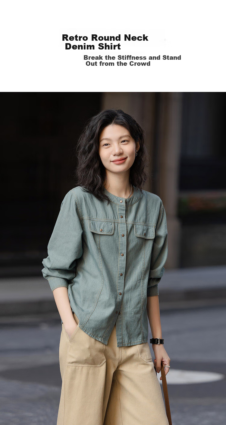 Dme Spring Breathable Cloud Cotton Slim Fit Round Neck Shirt for Women 2