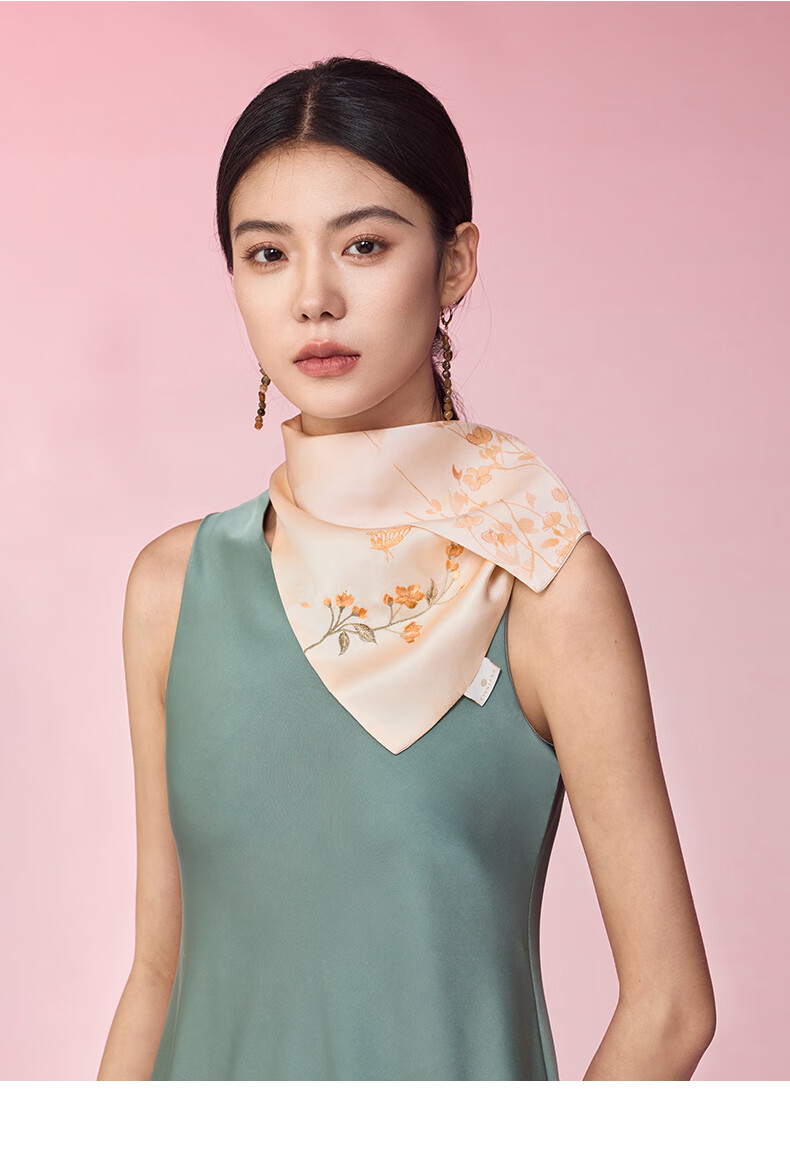 Embroiderer Silk Suzhou Embroidery Silk Scarf Gift Box Intangible Cultural Heritage Mulberry Silk Genuine Silk Women's High-End Small Square Scarf Gift for Girls 38 Goddess Festival Present 12