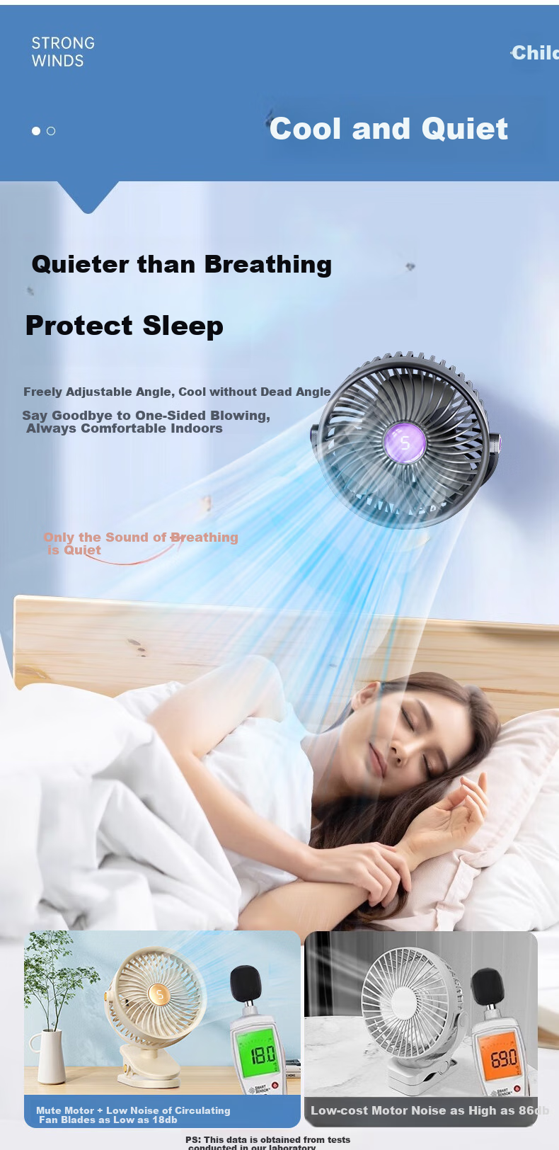 KOVOL [8-Inch Automatic Oscillating] Desktop Mini Fan Air Circulator Clip Fan for Dorm Students, Office Desk USB Cold Mini Fan Turbine Mini Electric Fa 3