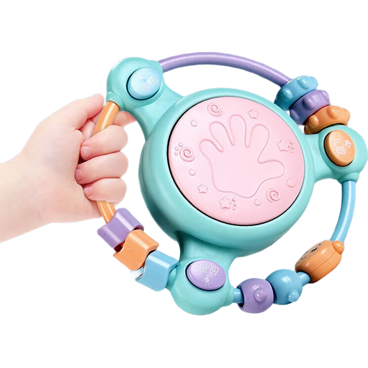 MKBIBI Baby Toys for 0-1 Year Old, Hand Drum, Infant Early Education Bead Rattle, Birthday Gift