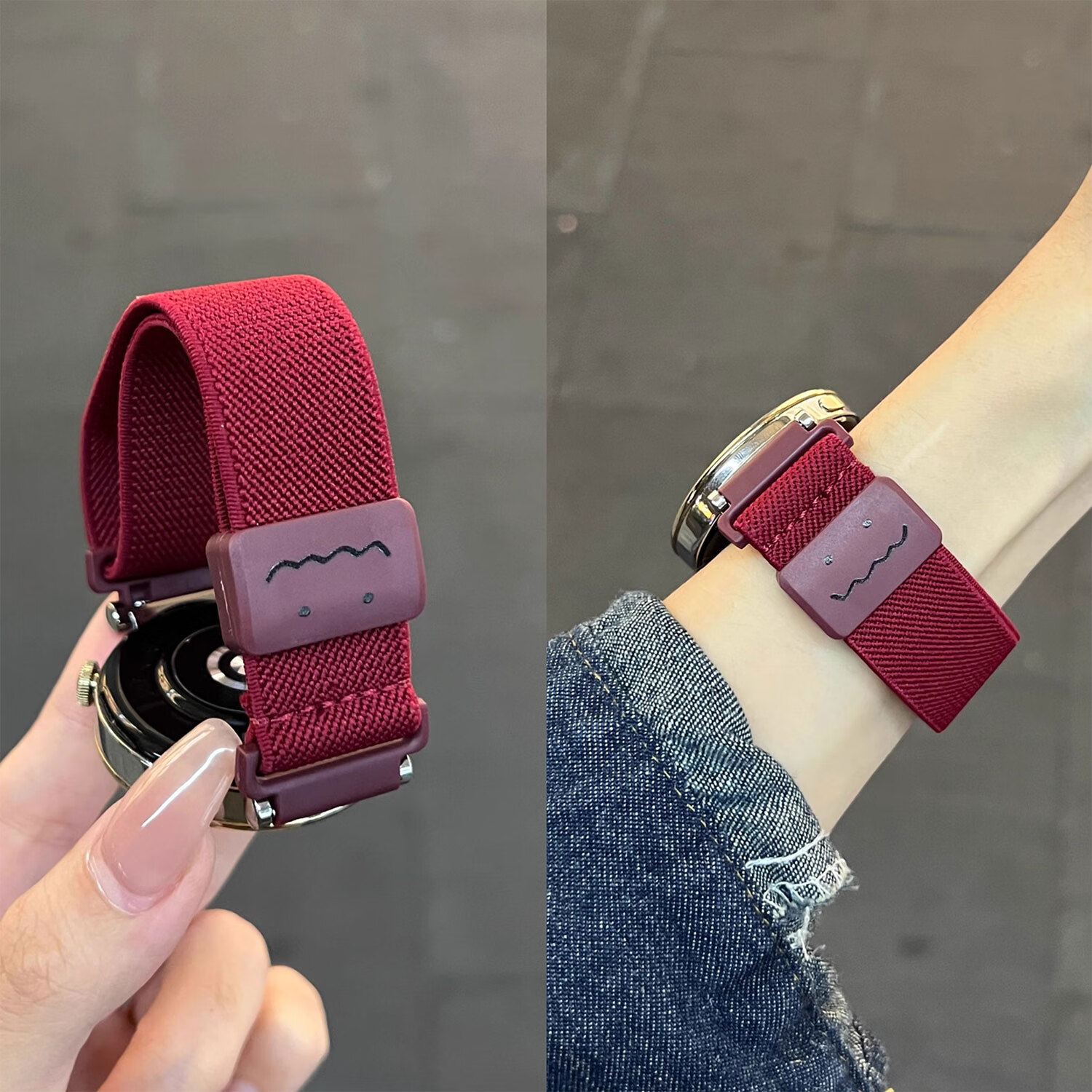 XUANDAI "Cute Graffiti" Compatible with Huawei GT5 Strap, GT6 Woven Watch, GT4 Women's Nylon Wristband, Huawei Watch GT5 Pro Magnetic 41mm Accessory, Watch5 Women's 2