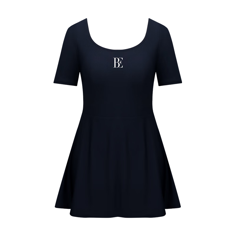 BALNEAIRE Little Black Dress Series One-Piece Swimsuit for Women with Cross-Back Design, Slimming Effect, Suitable for Hot Springs And Resort Wear, 61270 2XL