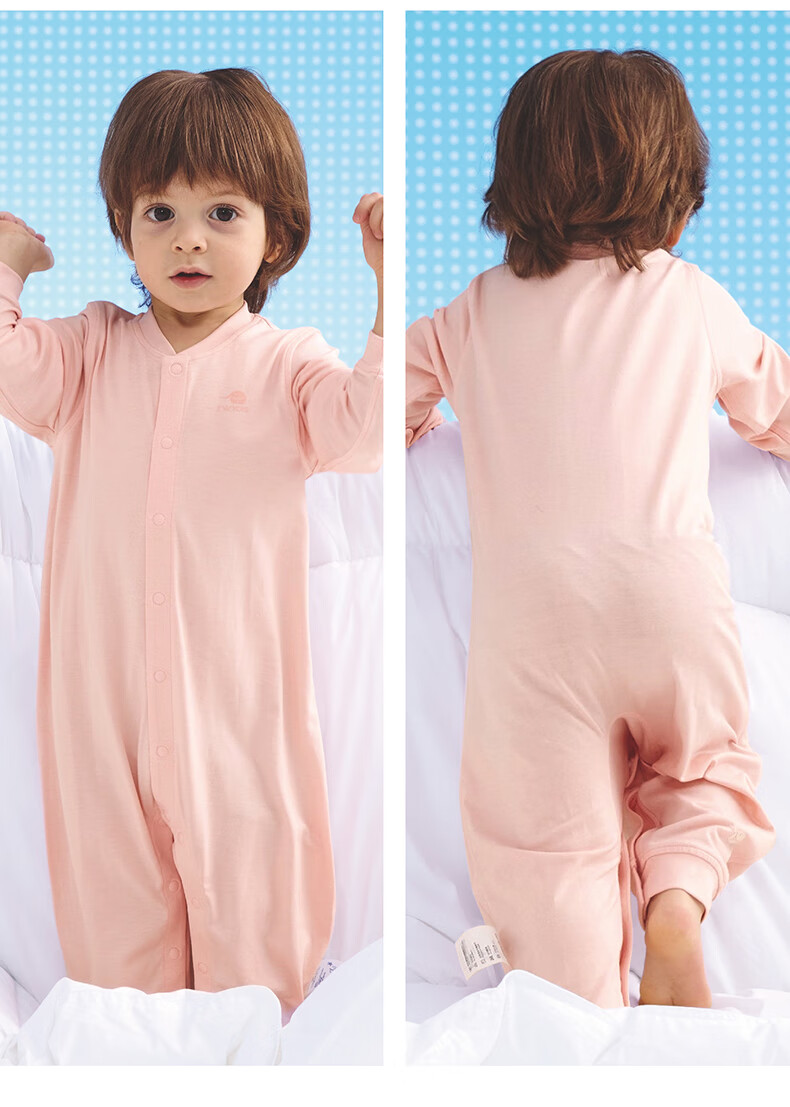 Hinos Baby Romper, Ultra Soft And Breathable, for 0-2 Years Old, Crawling Suit, Shell Pink, Size 73 5