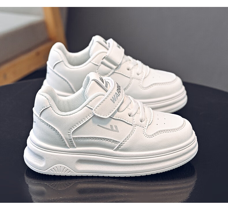 Warrior Kids Spring Boys Casual Soft Sole Sneakers Girls White Shoes WZ(CL)-1251 White Size 31 5