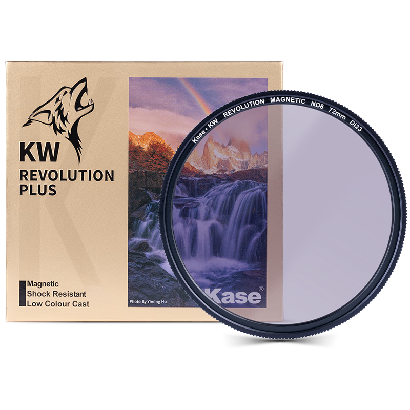 Kase ND8 Neutral Density Filter, Kase 72mm Golden Wolf II Magnetic ND8 Neutral Density Filter, Medium Gray Density Circular Landscape Photography Filter, Three-Stop Slow Shutter Delay Long Exposure Filter