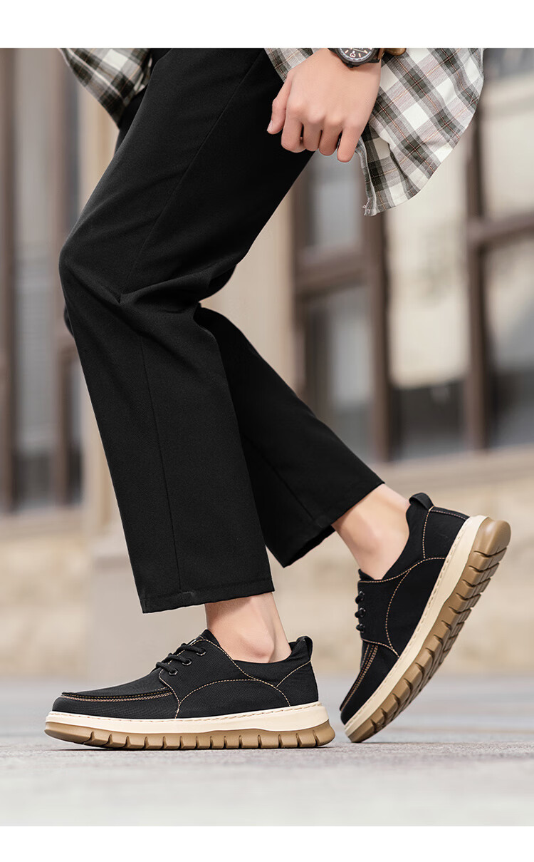 Bull Family Men's Summer Breathable Old Beijing Cloth Shoes Soft Sole Lightweight Slip-On Casual Canvas Loafers Men's Moccasins 21