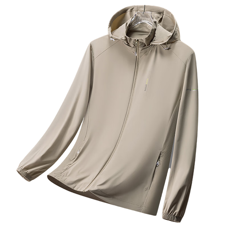 ROMON Men's Sunscreen Jacket Ice Silk Cooling Detachable Hood Lightweight Breathable Outdoor Casual Coat 5088A
