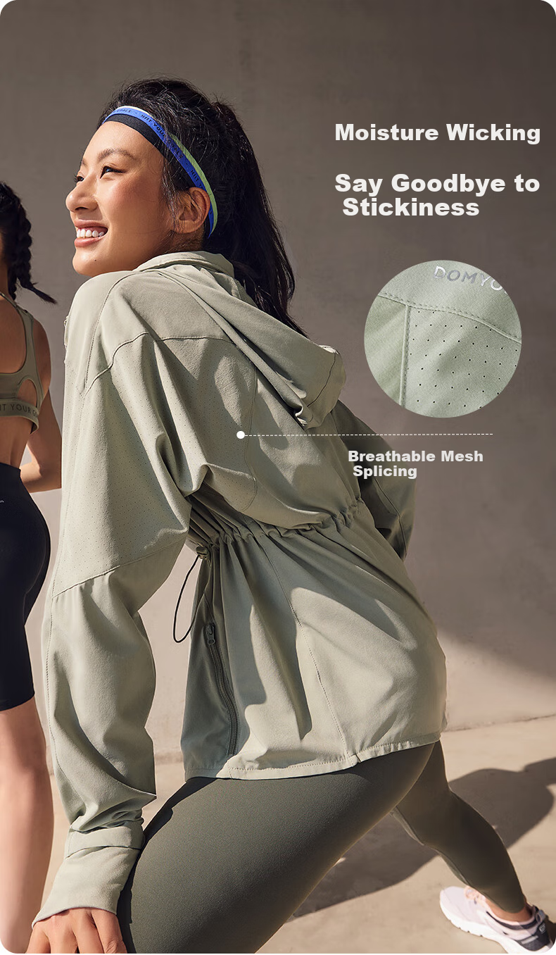 DECATHLON Quick-Dry Jacket, Windproof Running Top, Lightweight Fitness Wear, Outdoor Sports Cycling Jacket-5205101 4