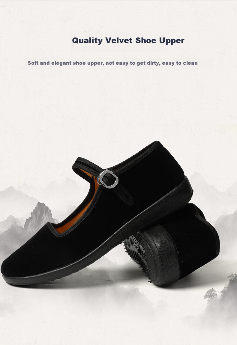 FOOTOPPO Old Beijing Cloth Shoes for Women, Beijing Traditional Cloth Shoes for Ladies, Middle-Aged And Elderly Women's Shoes, Soft Sole Non-Slip Elderly Shoes, Thick-Soled Women's Style 2