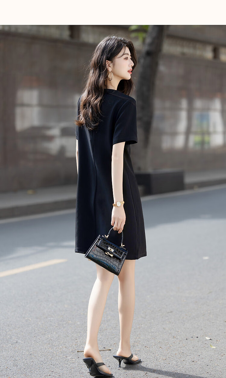 Dme [Luxurious Acidic] Summer Elegant Style Hollow-Out Bow Mini Black Dress Straight-Leg Slimming Women's Dress 7