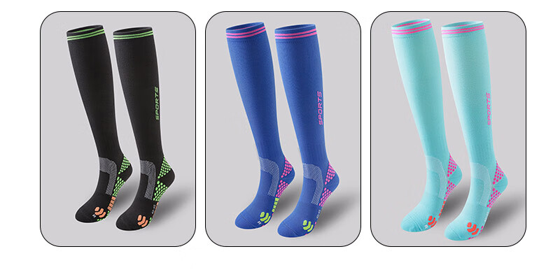 CASPIAN WOLF Running Women's Marathon Sports Compression Socks Fitness Jump Rope Pressure Socks Men's Elastic Long Tube Calf Socks 8