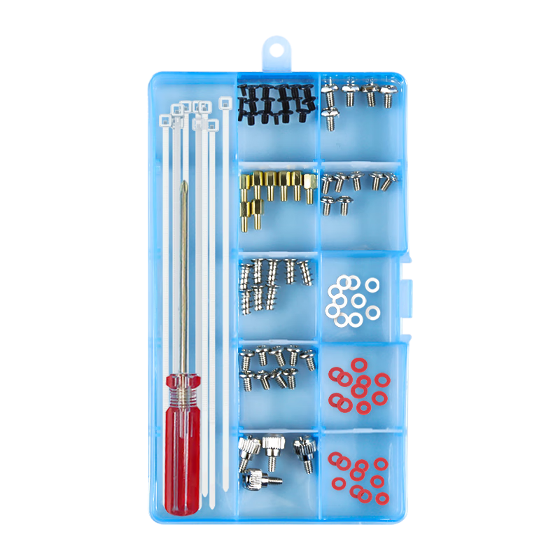 LinkStone Computer Assembly Tools, Desktop Case Fan Graphics Card Motherboard Fixing Screw Kit, Includes 12 Types of Screws, with Screwdriver, with White Nylon Cable Ties