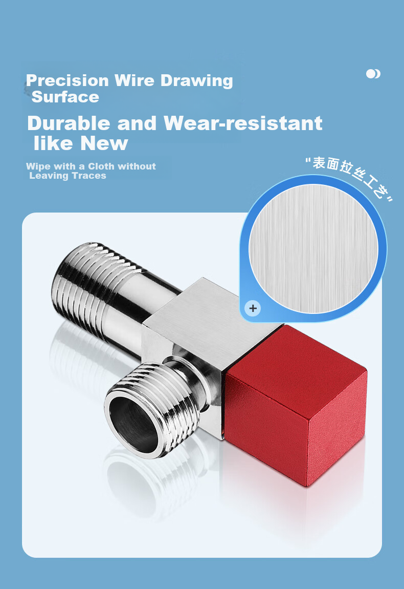OULIN Angle Valve, Copper Triangular Valve, Thickened And Extended Hot And Cold Water Angle Valve, Figure-Eight Stop Valve, 1/2 Inch Diameter, 2-Piece Set, JF206 5