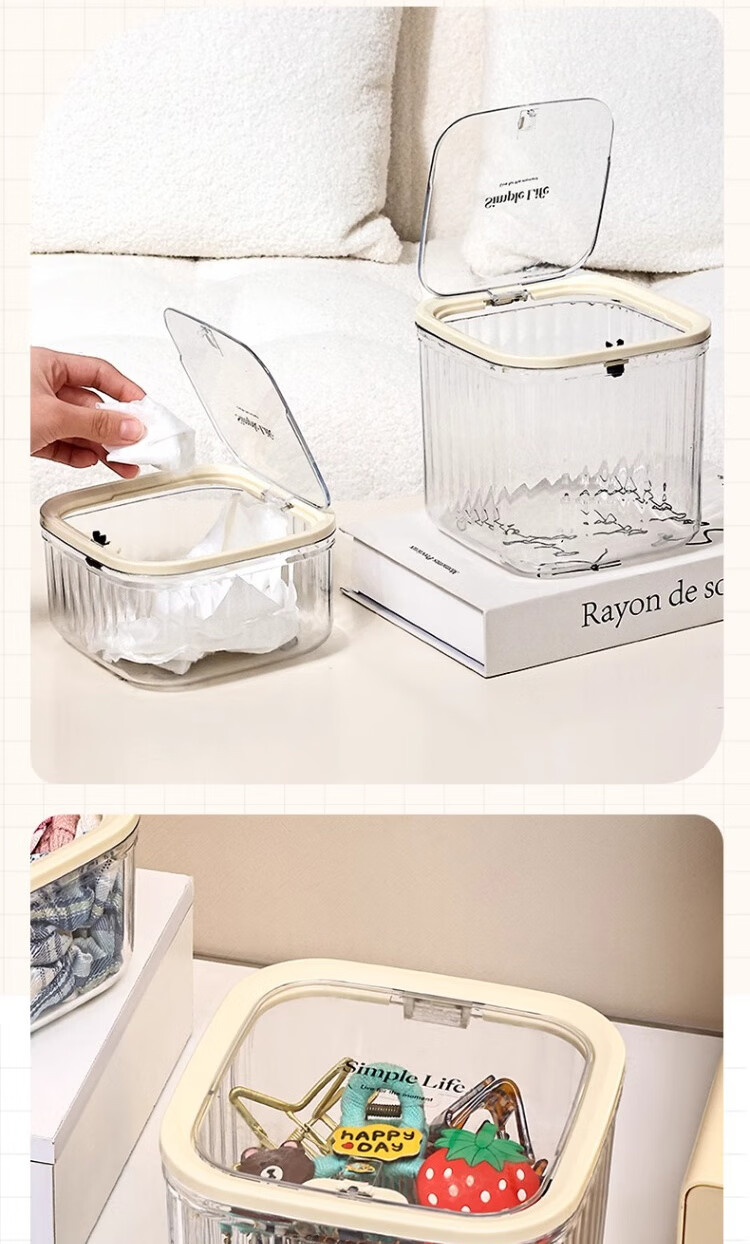 Jialifang Kids Hair Accessories Storage Box Large Capacity Desktop Jewelry Box with Lid for Hair Clips, Baby Hair Ties, Girls' Hair Bands and Elastics 6