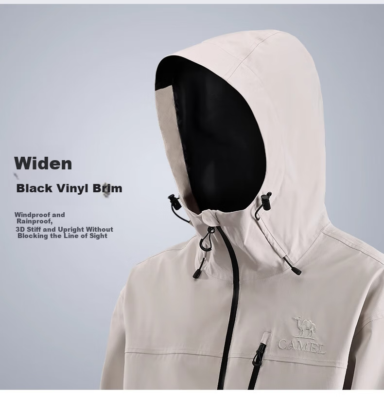 CAMEL Women's Windbreaker Jacket, Spring/summer 2025, Lightweight Windproof And Waterproof Hooded Casual Coat, 1078 M 12