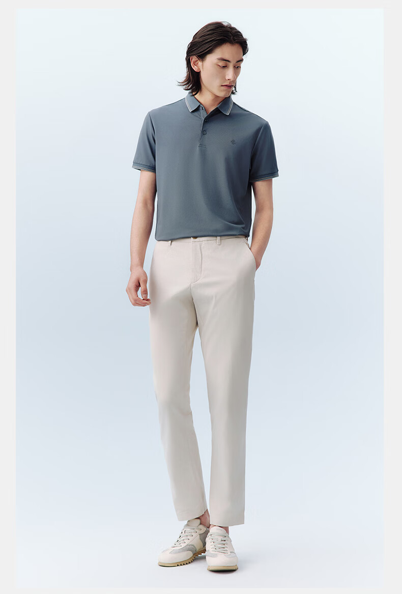 Hodo [Lin Gengxin's Style] Modal Silk Short-Sleeve Cool-Feeling Antibacterial Polo Shirt, Turn-Down Collar T-Shirt 29
