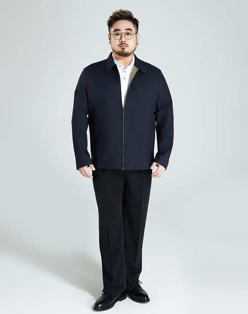 Ayoupang Large Size Business Executive Jacket for Middle-Aged And Elderly Men, Lapel Collar Coat, Black, 4XL (200-220 Jin) 5