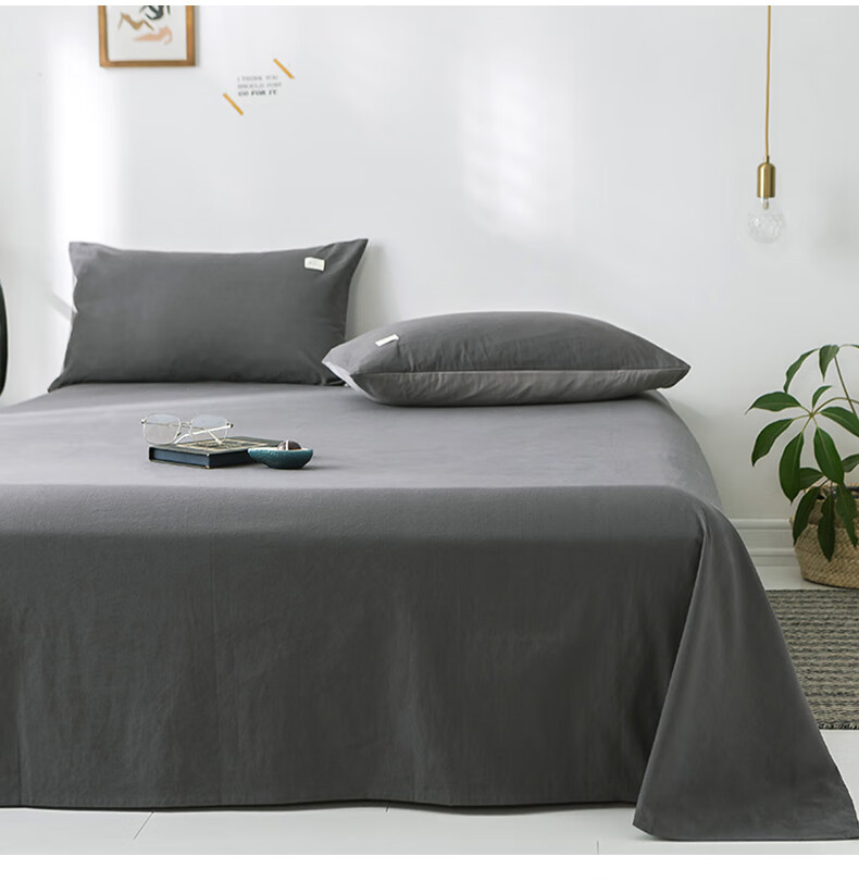 Aiwei A-Class Washed Cotton Brushed Bed Sheet Single Student Dormitory Single Quilt Cover Speed Gray 180*230cm 5