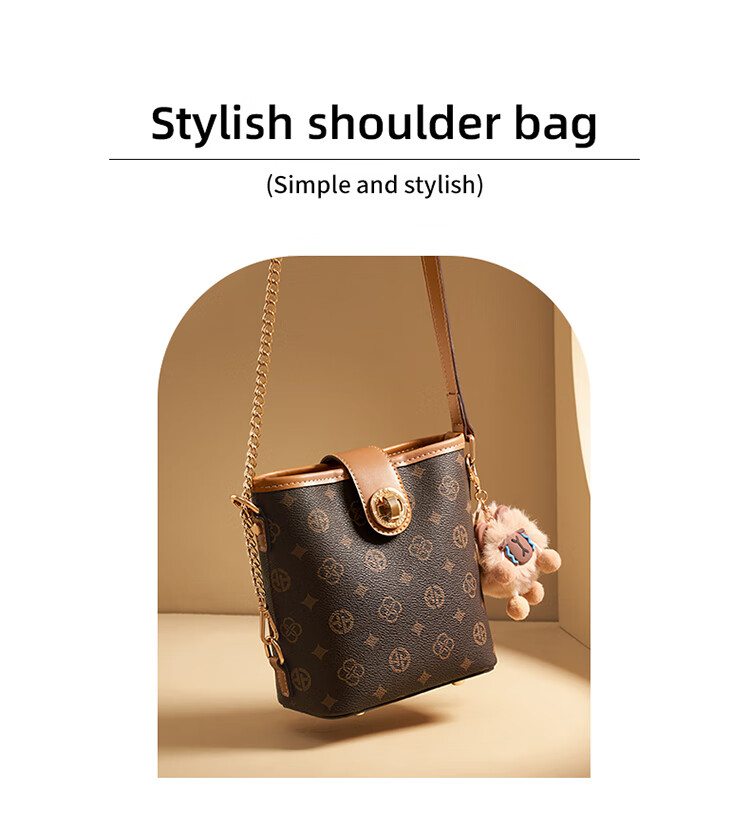 Aokang Women's Handbag 2026 New Trendy High-End Crossbody Shoulder Bag Light Luxury Bucket Bag Birthday Gift for Girlfriend Or Wife 2