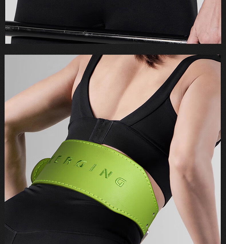 GINGPAI SPORT Women's Fitness Belt Genuine Leather Waist Support Professional Abdominal Compression Training Brace Pink Size L 14