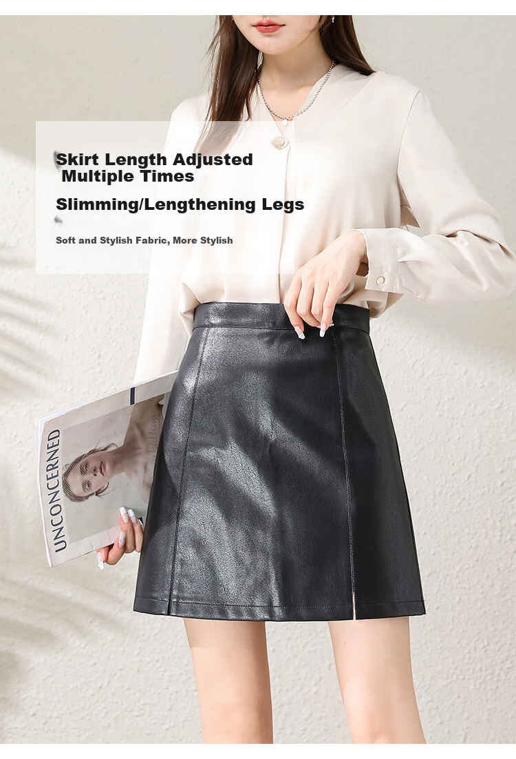 Dme Sweet And Cool Street Style A-Line Skirt with High Waist, Casual Versatile Bodycon Skirt, Black, Size 29 4