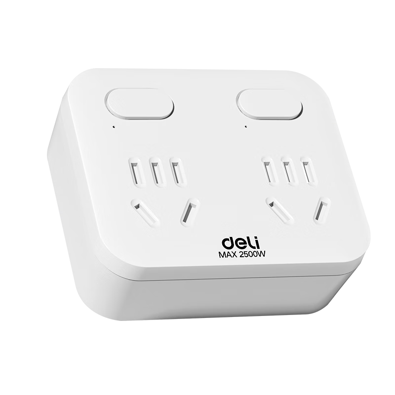 Deli 3C Certified National Standard Socket, Straight-Shaped Wireless Socket/conversion Plug/power Converter/multi-Outlet Adapter/power Strip, Independent Control One-To LU5012