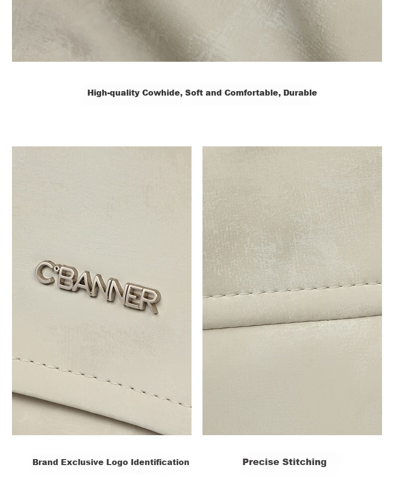 C.BANNER Women's Handbag, Cowhide Shoulder Bag, Large Capacity Tote Bag, Fashionable Birthday And Mother's Day Gift, Practical Present for Mom 4
