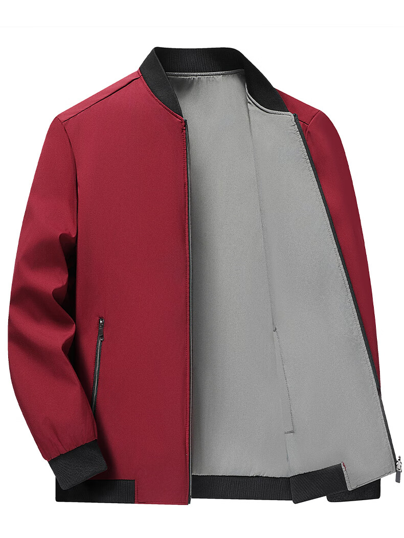FIRS Reversible Wrinkle-Resistant Men's Jacket Spring Autumn Business Casual Baseball Collar Short New Dad Workwear Coat 12