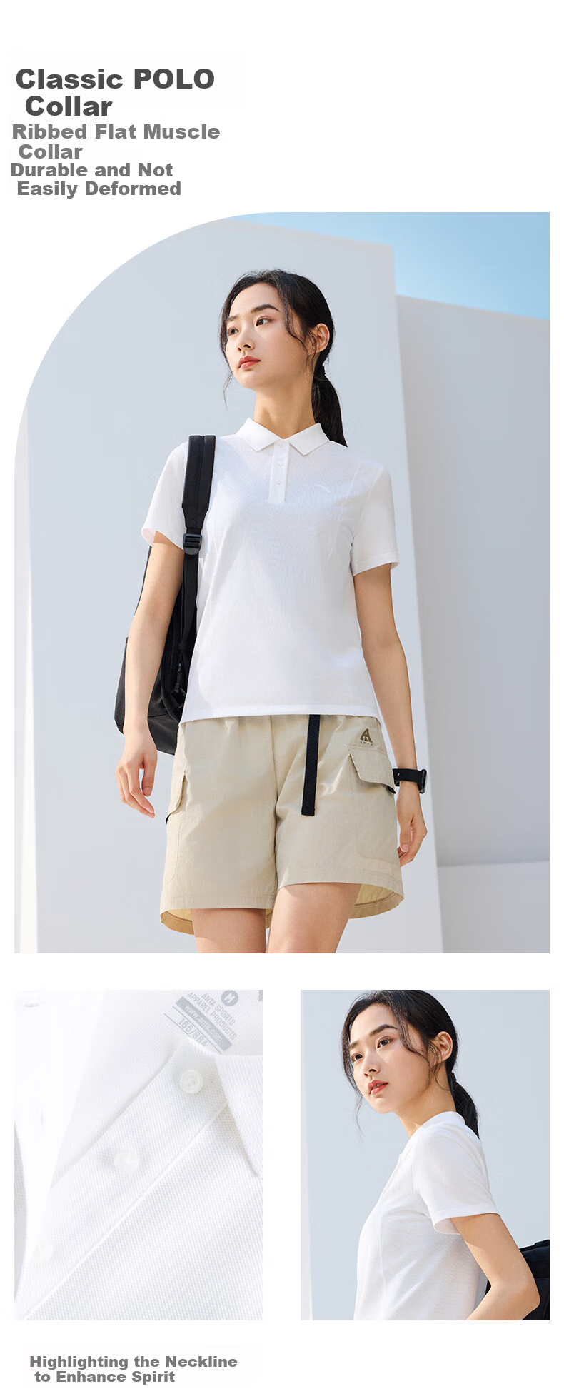 Anta Quick-Dry Polo | Princess Seam Shoulder Half-Zip Short Sleeve Women's Summer New Sun Protection Breathable Top 7