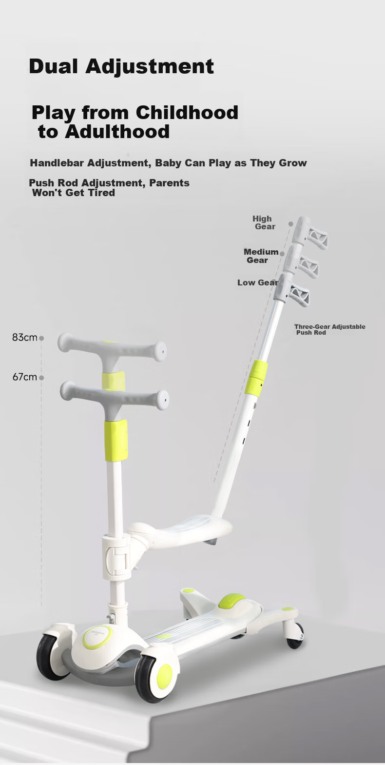 Beiboshi BabyBox Children's Scooter for Ages 1-3 Three-In Ride-On Scooter, First Birthday Gift 7