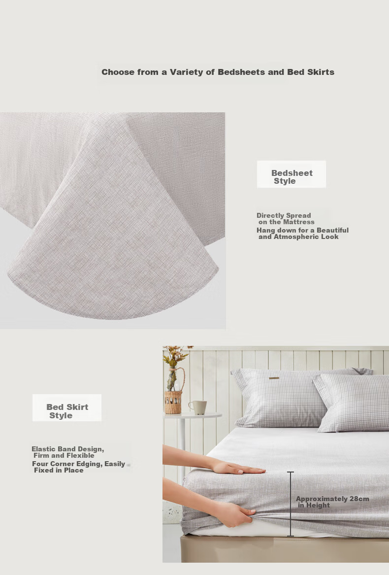 LUOLAI Home Textiles, 100% Pure Cotton Four-Piece Bedding Set with Fitted Sheet Style, All-Cotton Duvet Cover And Quilt, Bedding, Gray, 220*250 7