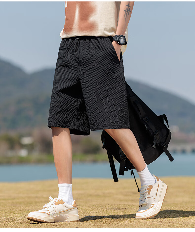 CLOR American-Style Casual Ice Silk Shorts for Men, Summer Quick-Dry Breathable Loose-Fitting Durable Sports Pants DDWD03 Army Green 4XL 2