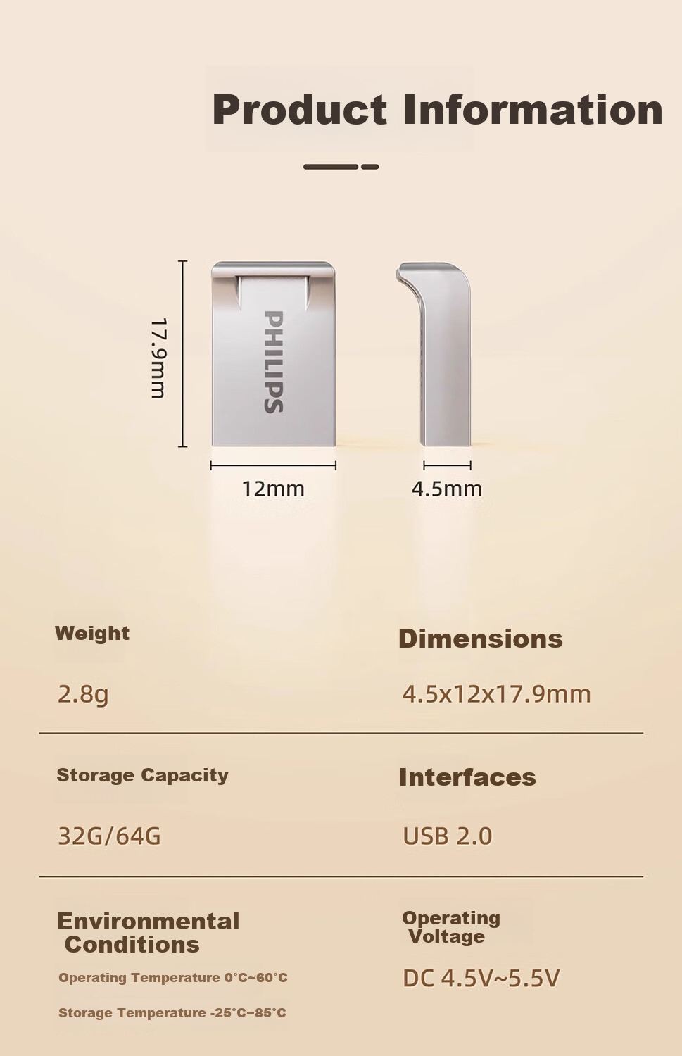 PHILIPS 128GB Type-C USB3.2 Dual Interface Phone Flash Drive, 61UT-F High-Speed Dual-Purpose Double-Headed Flash Drive, Compatible with Android, Apple, And Laptop Computers 8