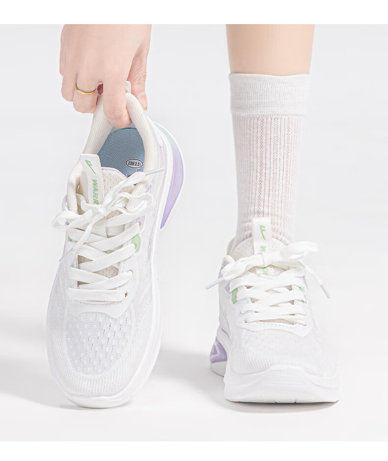 Warrior Official Women's Casual Shoes 2026 Summer Breathable Sports Shoes New High-Height Comfortable Running Shoes White Pink Size 39 16