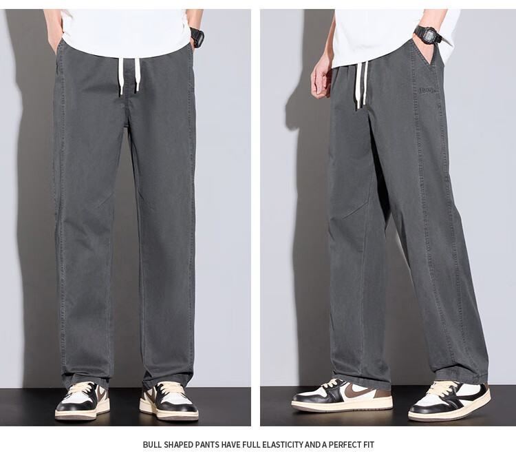 JEEP High-End Men's Casual Pants, New Spring And Autumn 2026 Style, Loose Straight-Leg Trousers, Trendy Wide-Leg Long Pants for Me 19