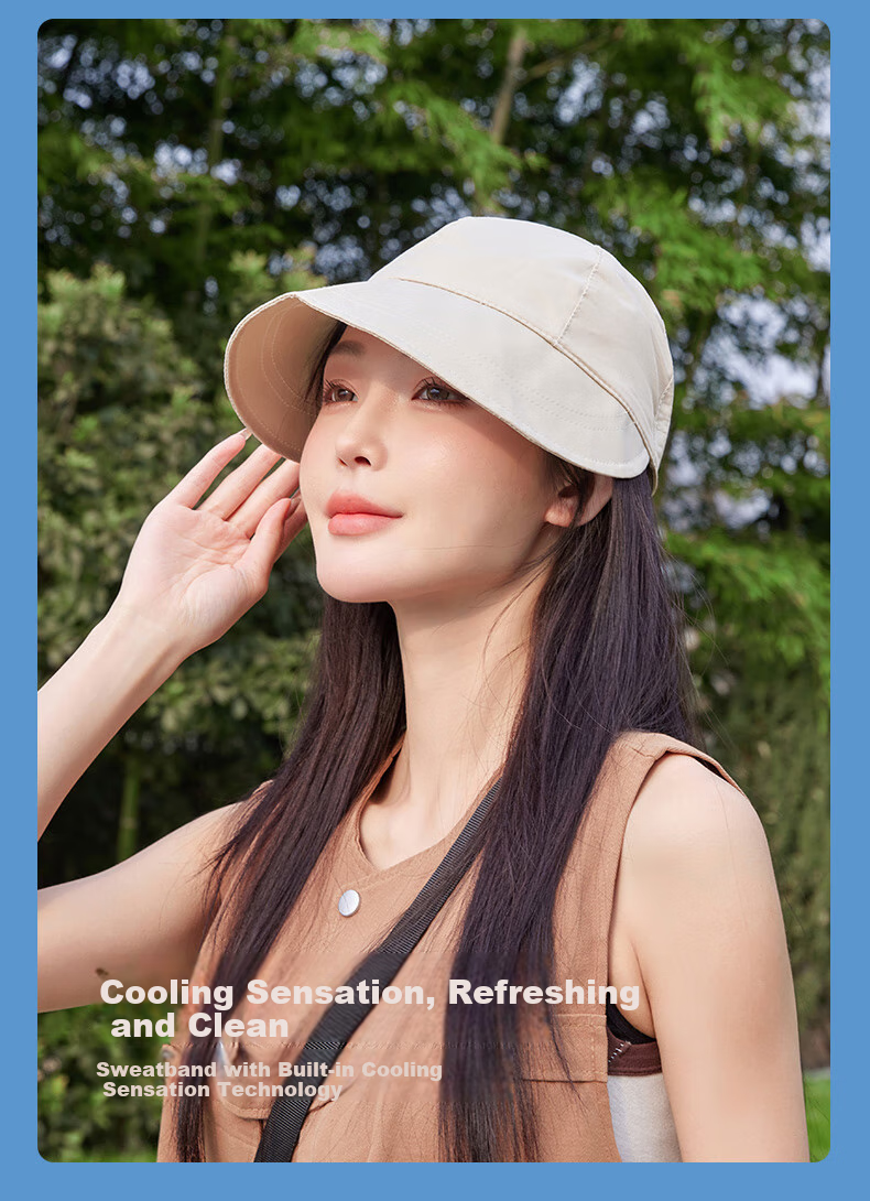 GRGN Sun Protection Hat for Women, Summer Fisherman Hat, Sun Visor Cap, Baseball Cap, Outdoor Face-Covering Travel UV Protection Hat for Wome 5