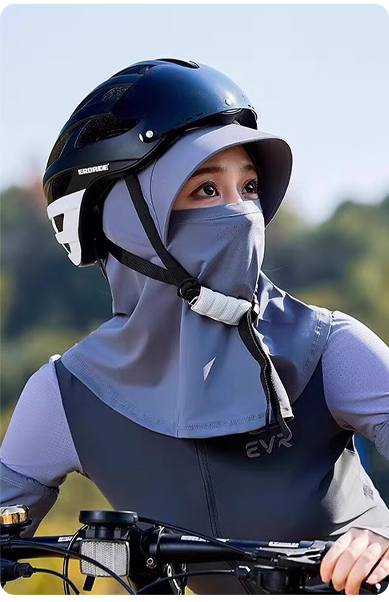 FitonTon Women's Summer Sunscreen Face Mask Neck and Face Protection Anti-UV Ice Silk Integrated Face Bikini Sun Protection Hat 16