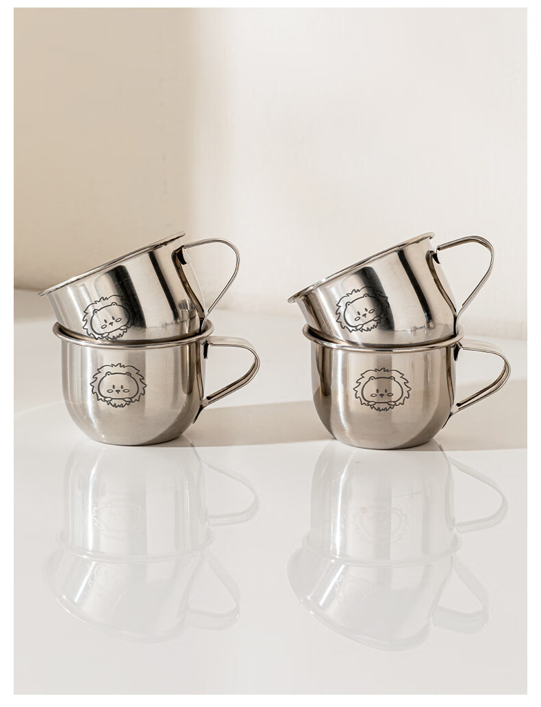TREEJACK 316L Stainless Steel Cartoon Children's Small Water Cup, Baby Kindergarten Home Use Open Cup Milk Tea Beverage Mug 7