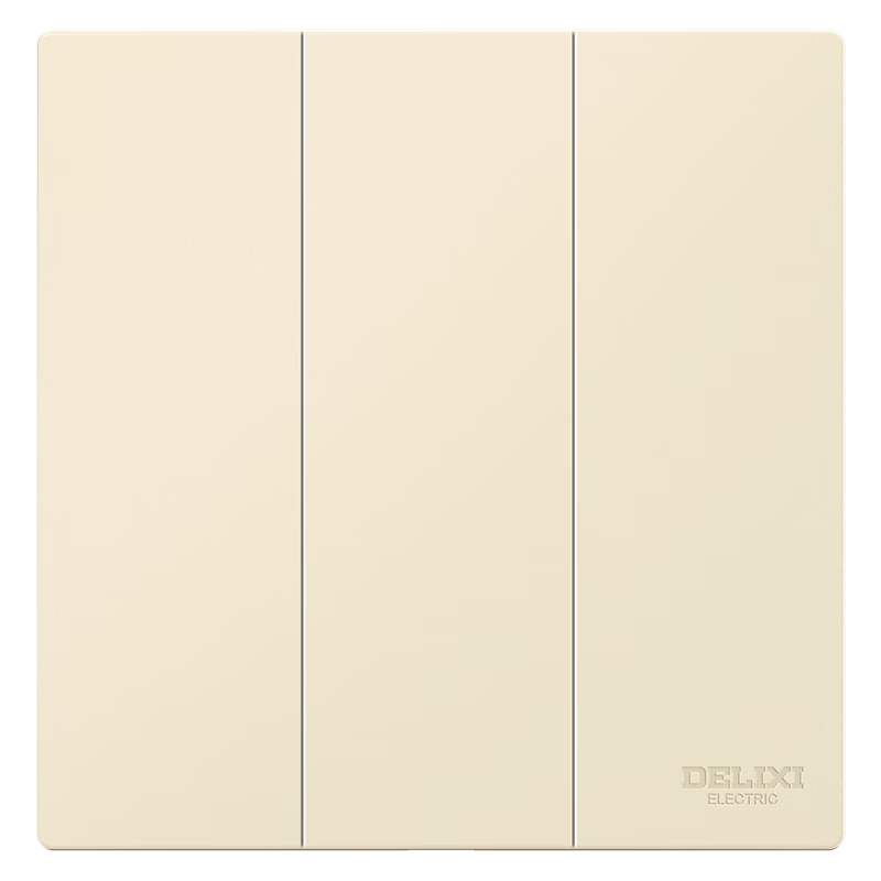 DELIXI Switch Socket Panel Matte Frosted Large 86-Type Ultra-Thin Power Switch CD295 Silver Osmanthus Yellow Three-Gang Double Control