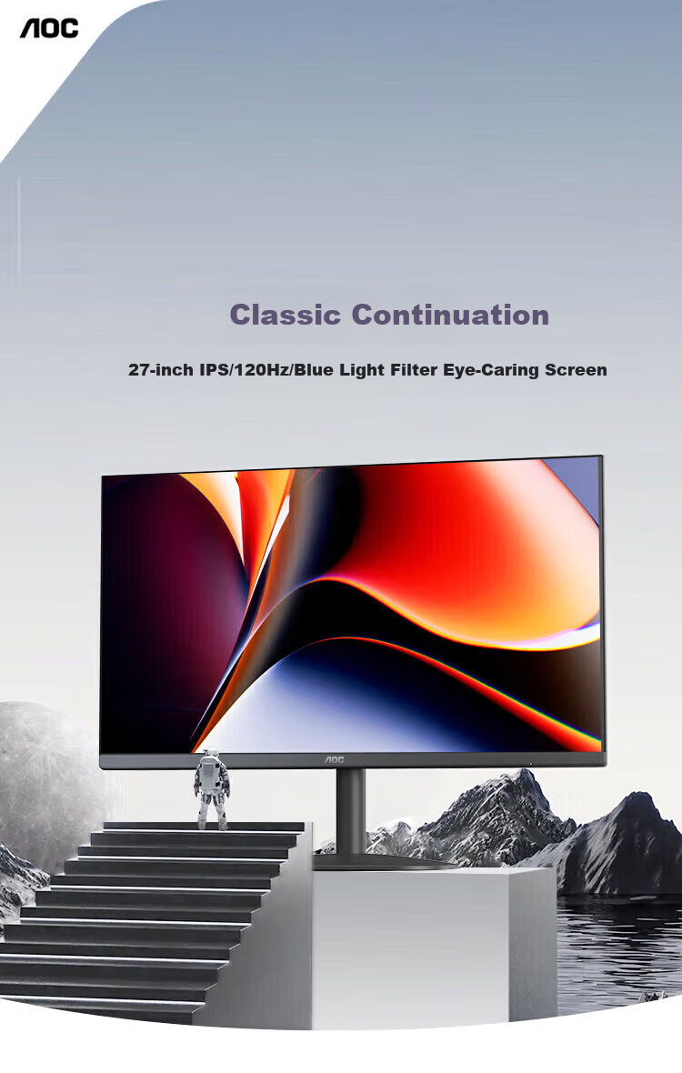 AOC 27-inch 4K IPS Wide Color Gamut 10.7 Billion Colors 10-bit Low Blue Light Flicker-Free HDR10 Desktop Monitor U27B30 1