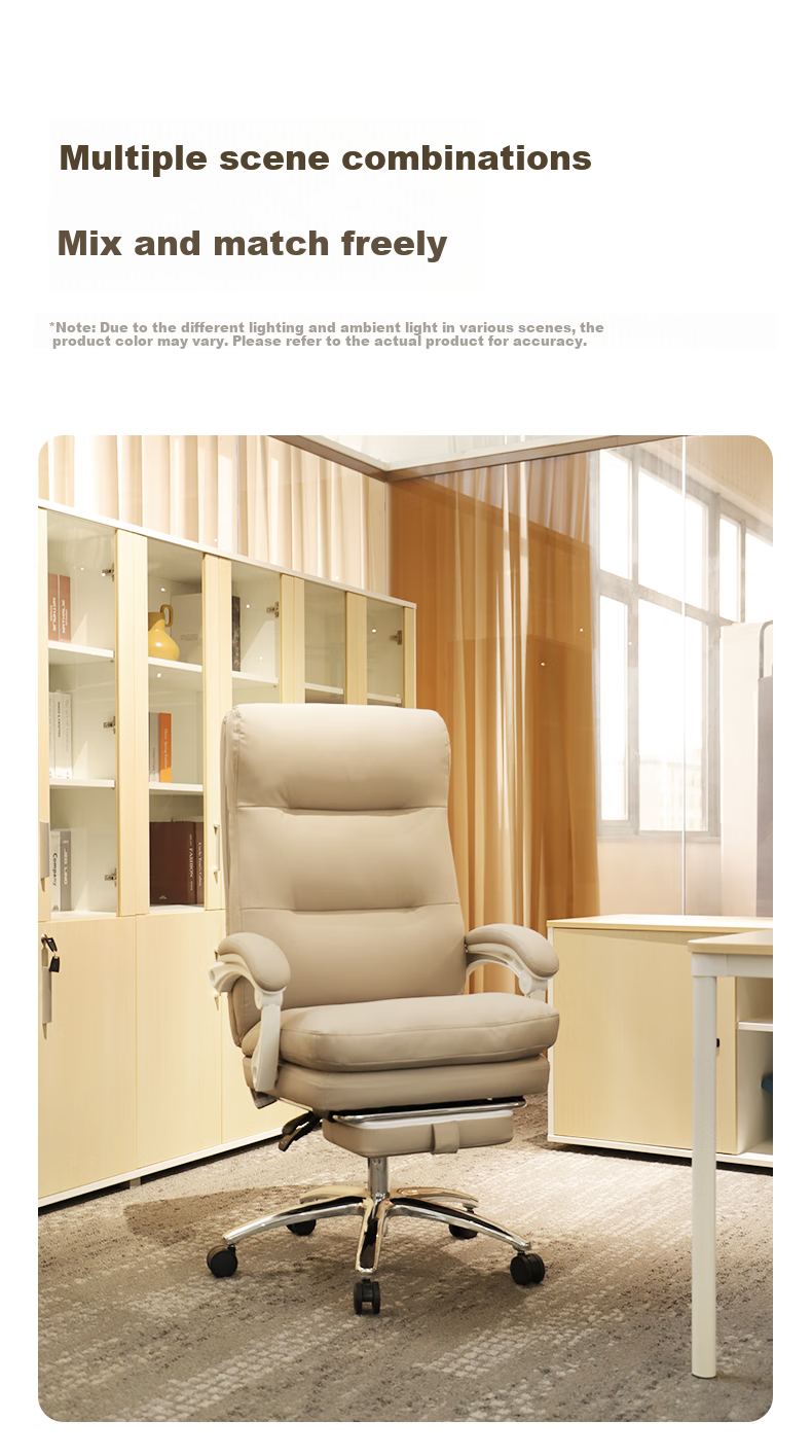 Deli KF300U-J Ergonomic Office Chair, Comfortable Reclining Computer Chair with Dual Soft Cushioning, Executive Chair, Beige 13